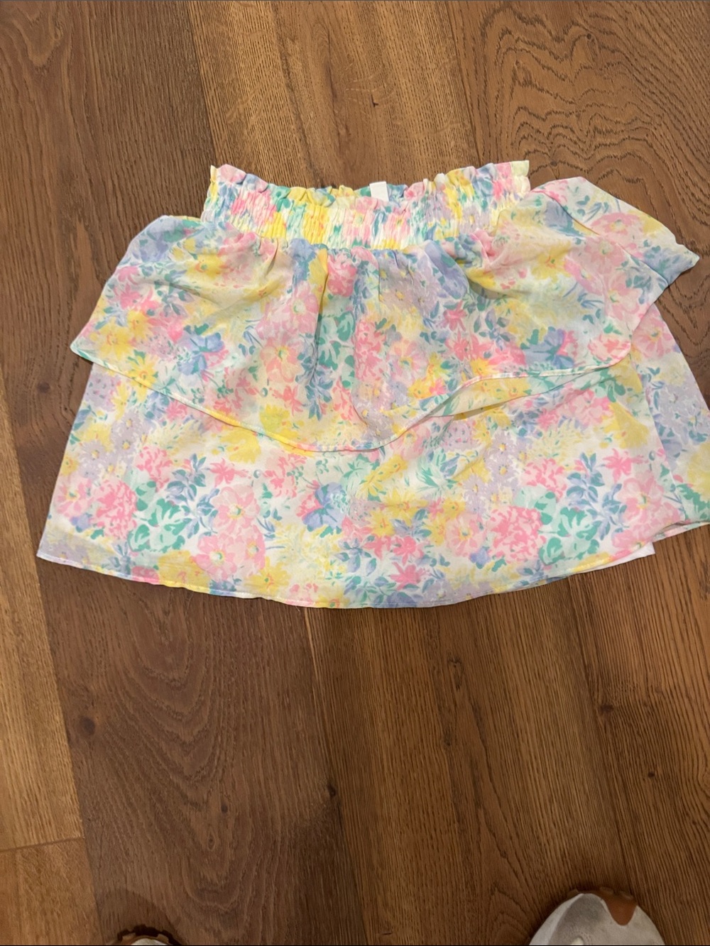 Janie and Jack Pastel Floral Ruffle Skirt - Pink, Yellow & Mint